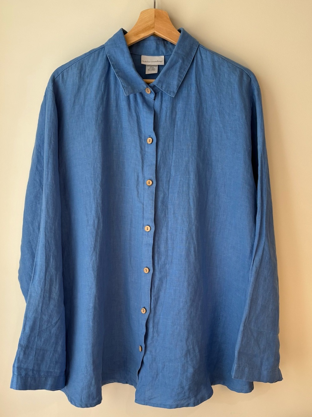 Outer Banks Linen Big Shirt, L 💙